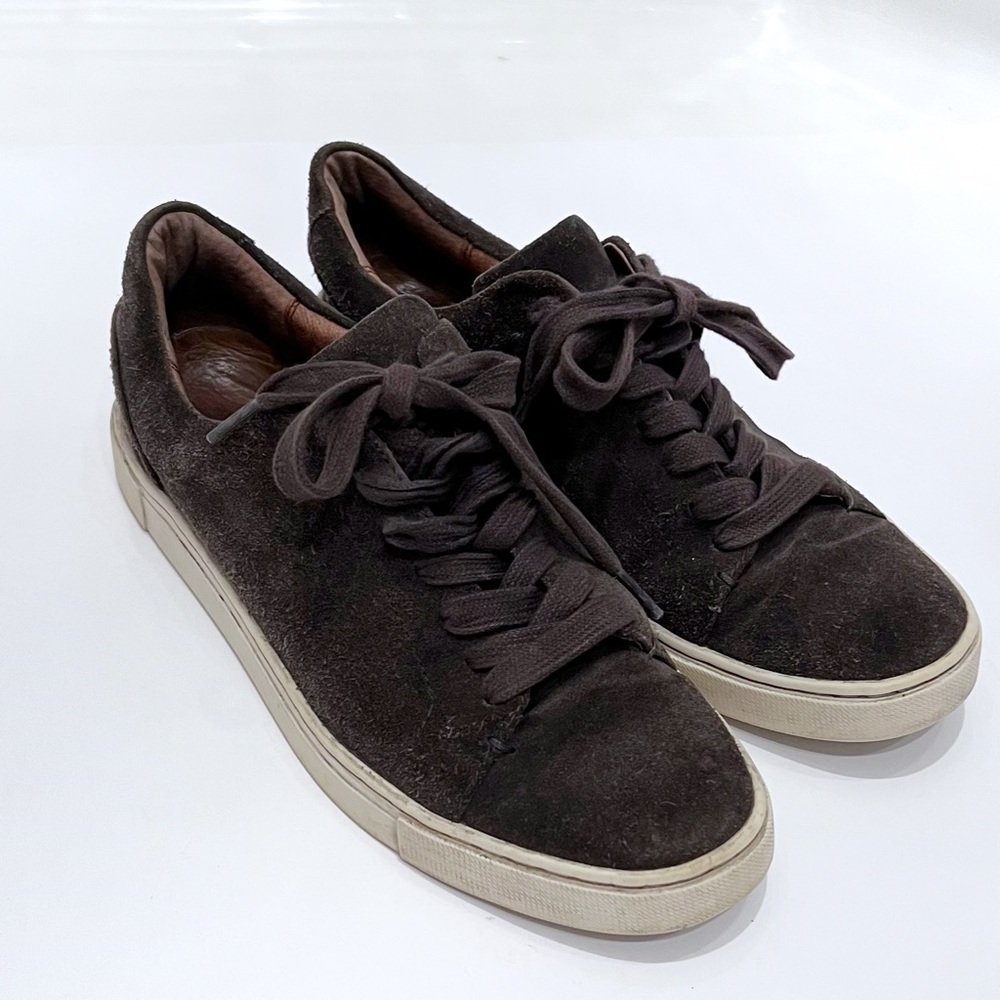Frye Ivy Low Lace Sneakers Leather Suede Size 8.5
